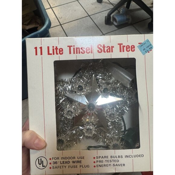 Vintage Tinsel Star 11 Lite Tree Top - Picture 3 of 8